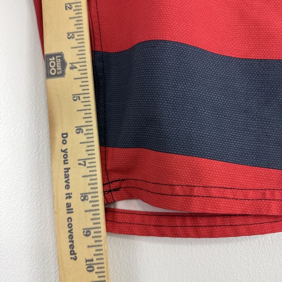 Rusty Board Shorts Men 32 Red Gray Striped Y2K 2000s Surfboard Swim Trunks - Picture 7 of 8